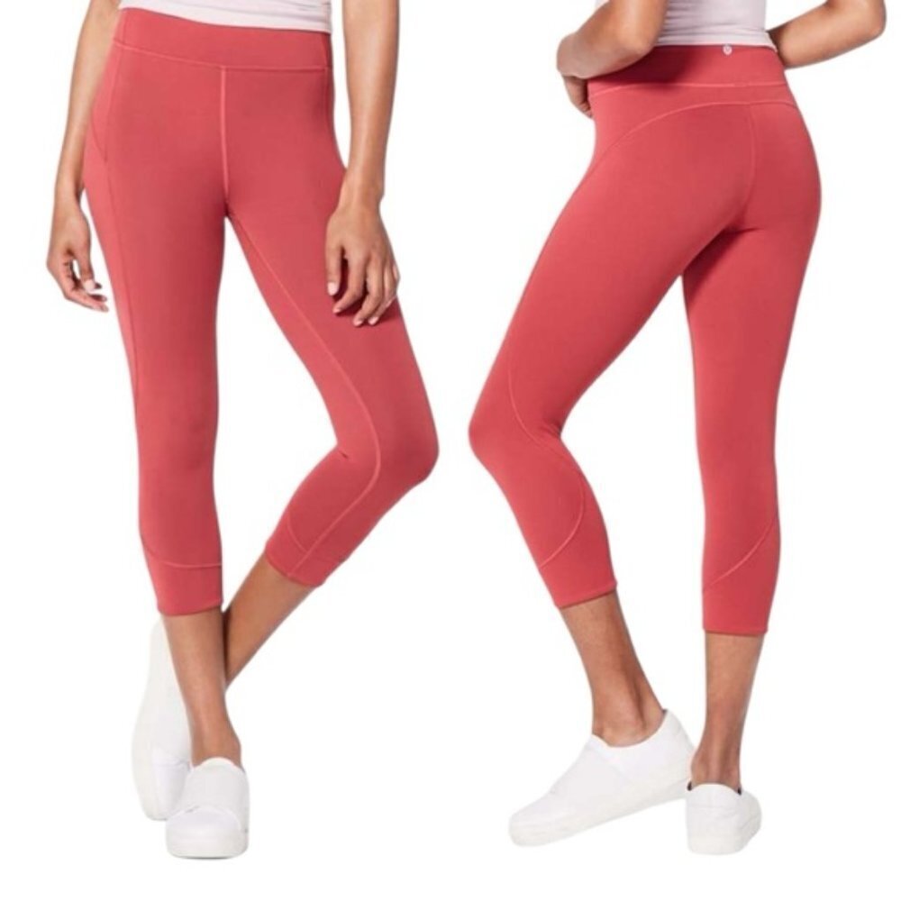 Lululemon In Movement Crop *Everlux 19" Size 4 Vintage Rose